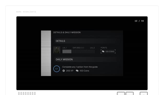 Work highlights slider on blissful-studio.com