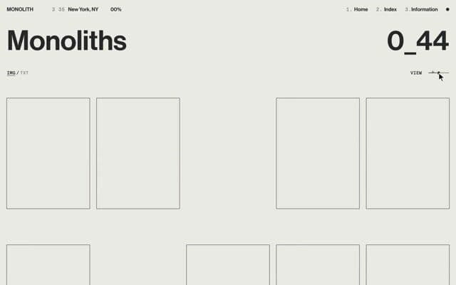 Grid density slider that morphs the grid into outline boxes on monolith.nyc