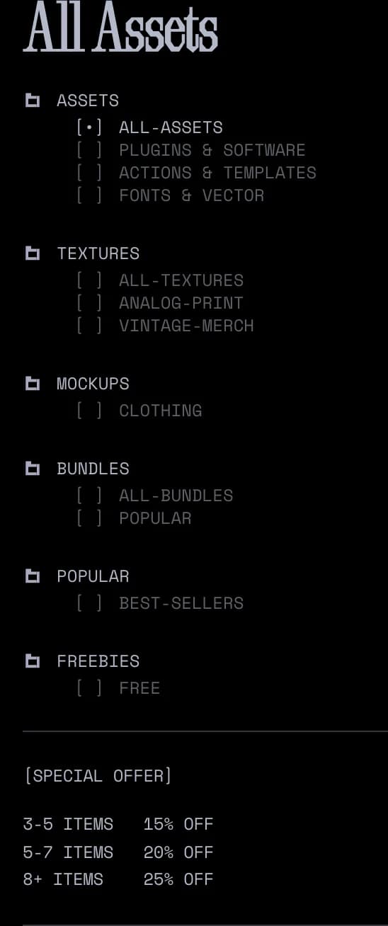 Directory-Tree Filter Sidebar on doronsupply.com