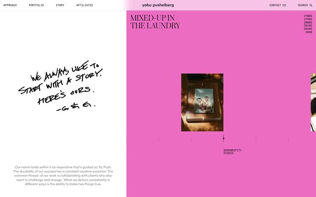 Split-Screen Pink Timeline on yabupushelberg.com