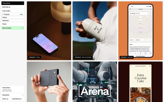 Bento Project Grid with Sidebar on xxix.co