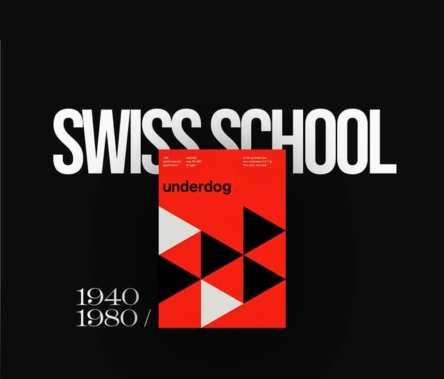 Swiss School era card with grid rigor on historyofgraphicdesign.com