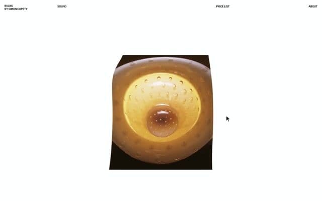 Scroll gallery where photos curl like paper over a drum as they leave the top on bulbs.simondupety.com