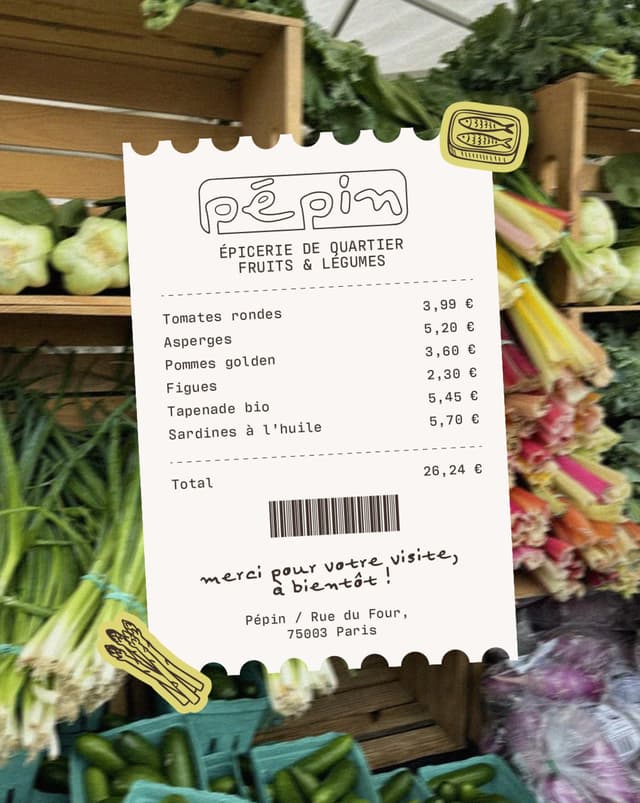 Skeuomorphic receipt overlay with perforated edges on instagram.com