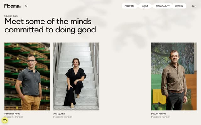 Editorial Team Grid on floema.com