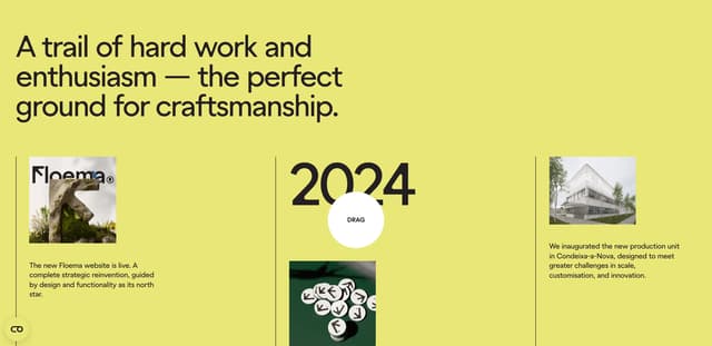 Drag-Interactive Timeline on floema.com