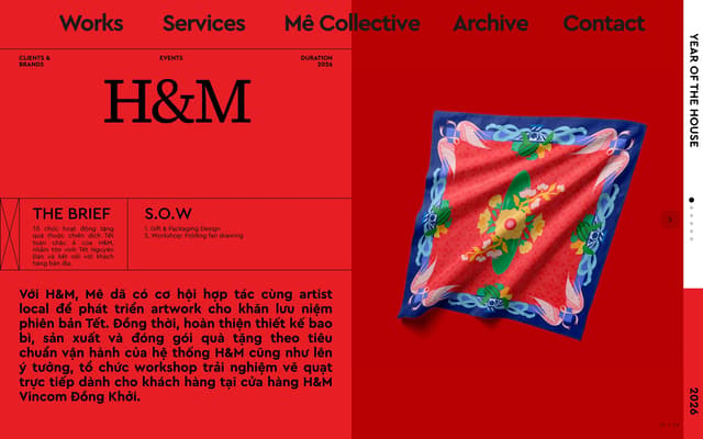 Red Split-Screen with Vertical Type on mecollective.vn