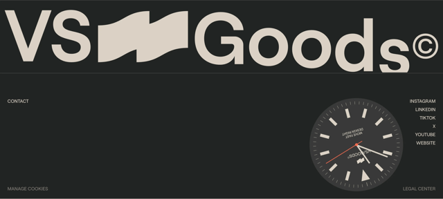 Minimal Dark Footer on vs-goods.store