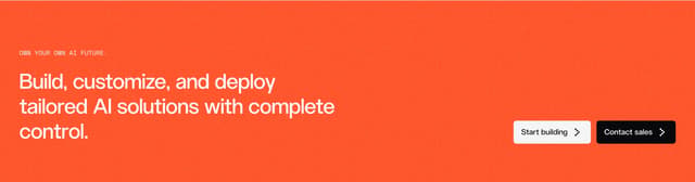 Orange Gradient CTA with Swiss Typography on mistral.ai