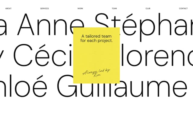 Team Section on kimbrandesign.com